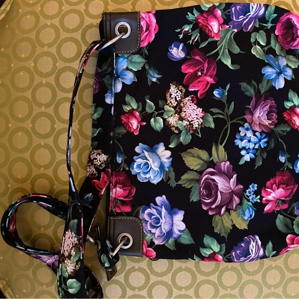Multicolor flowers canvas bag
